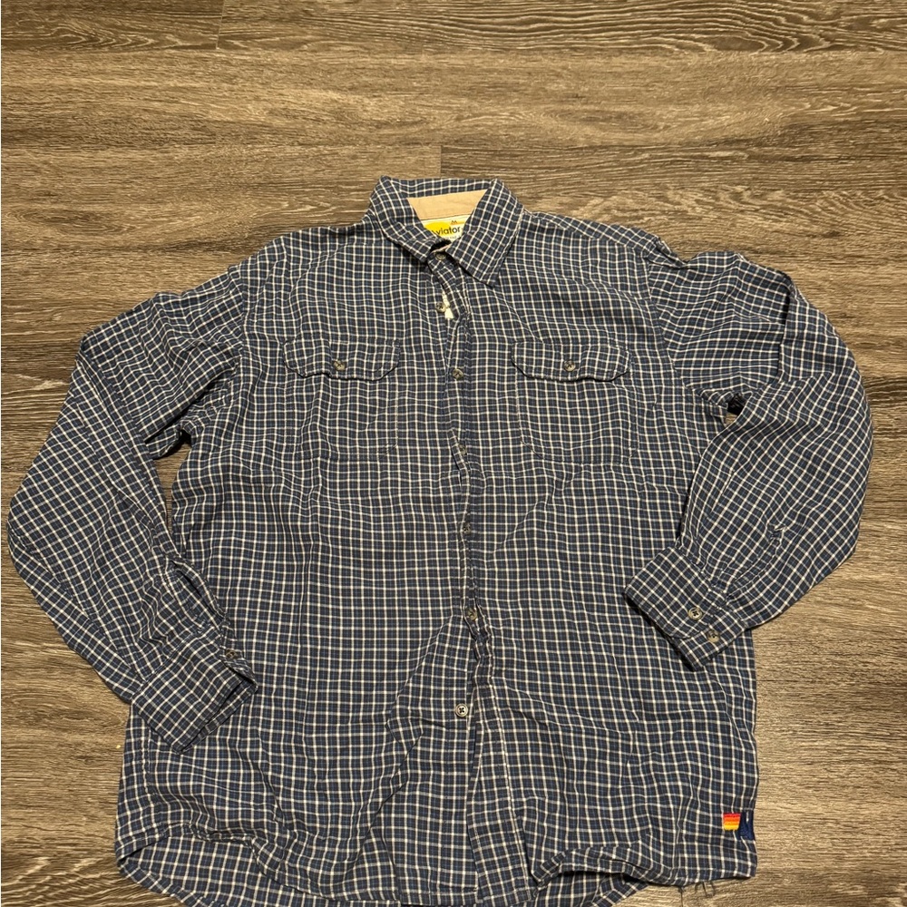 Aviator Nation Navy Plaid Casual Shirt